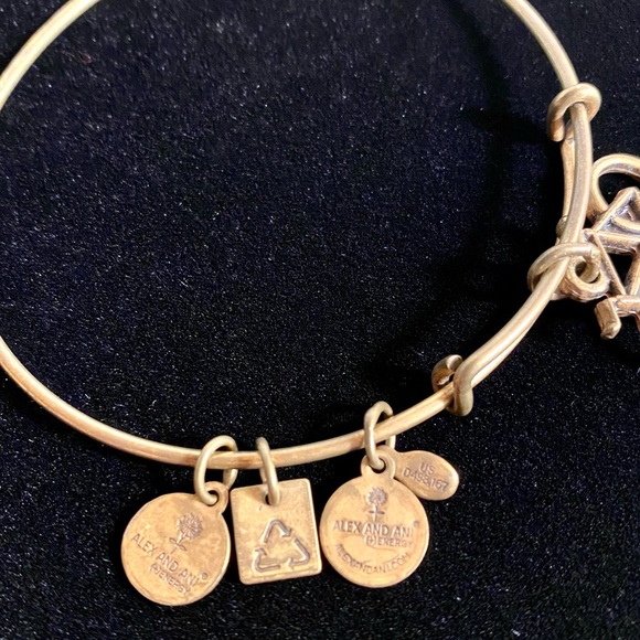 Alex and Ani Charity by Design Bike Rafaelian Gold Bangle Bracelet - Picture 6 of 14